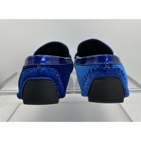 Amali Driving Moccasin Shoe Mens 9.5 Blue Velvet Swirl Design Bit Loafer Slip On main image 10